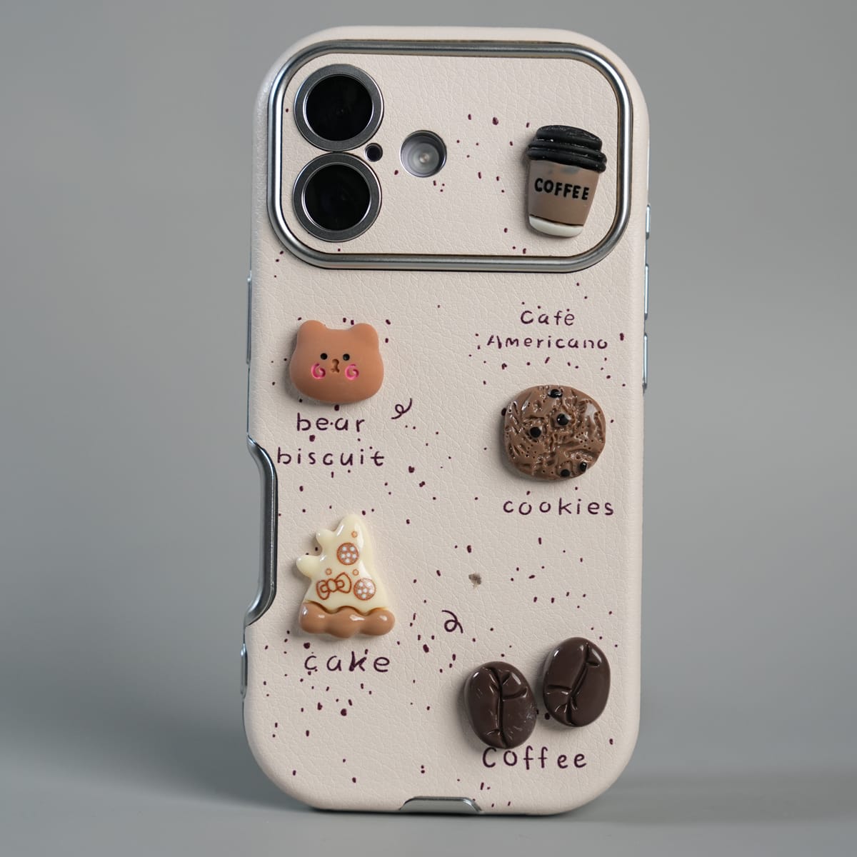 FRATO luxury Case 17 iPhone Series Premium Cute Café 3D Charm Protective Case