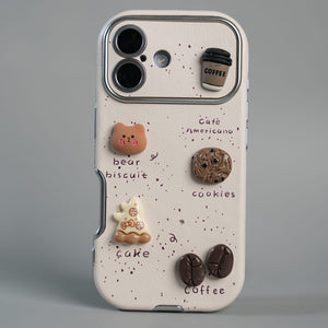 FRATO luxury Case 17 iPhone Series Premium Cute Café 3D Charm Protective Case