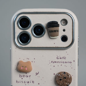 FRATO luxury Case iPhone Series Premium Cute Café 3D Charm Protective Case
