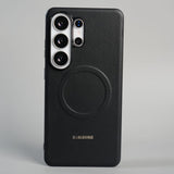 FRATO Samsung S26 Ultra Black Galaxy S26 Ultra Premium Leather Texture MagSafe Compatible Case with Raised Camera Protection