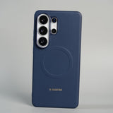 FRATO Samsung S26 Ultra Blue Galaxy S26 Ultra Premium Leather Texture MagSafe Compatible Case with Raised Camera Protection